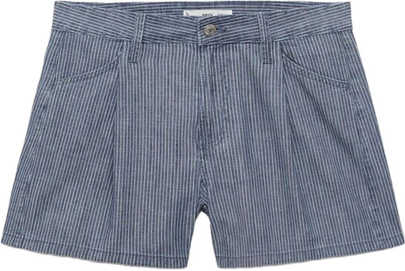 Mango - Denim Straight Regular Waist Short - Donkerblauw - Korte Broek