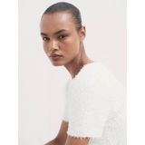 MANGO - CAMILA - Gebreid Vest - Wit