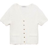 MANGO - CAMILA - Gebreid Vest - Wit