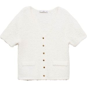 MANGO - CAMILA - Gebreid Vest - Wit