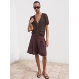 MANGO - CAMILA - Gebreid Vest - Bruin - V-hals - Knoopsluiting