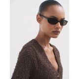 MANGO - CAMILA - Gebreid Vest - Bruin - V-hals - Knoopsluiting