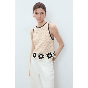 Mango - Mouwloze Top - Ecru - Crochet