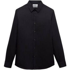 Mango Man - Zakelijk Overhemd - Zwart - Slim Fit - Lange Mouwen