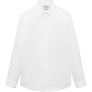 Mango Man - Zakelijk Overhemd - Wit - Slim Fit - Lange Mouwen