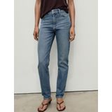 MANGO - Jeans - Lichtblauw - Slimfit - High Waist - Lang/maxi