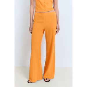 Mango - Wide Leg Regular Waist Broek - Oranje