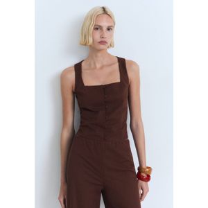 Mango gilet donkerbruin