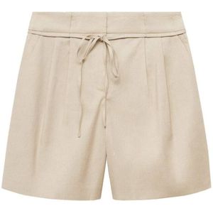 Mango - Wide Leg High Waist Casual Short - Beige - Korte Broeken