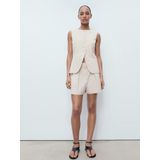 Mango - Straight - Korte Broek - Beige