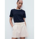 Mango - Straight - Korte Broek - Beige