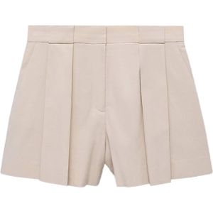 Mango - Straight - Korte Broek - Beige