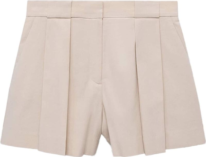Mango - Straight - Korte Broek - Beige