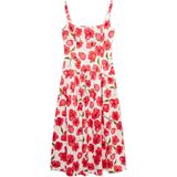 MANGO - POLA - Zomerjurk - Groen Rood Zwart Offwhite - 3/4 Lengte - Bloemenprint