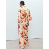 Mango - Blouse - Ecru - Viscose - Klassieke Kraag - Rechte Mouwen