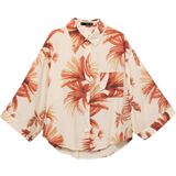 Mango - Blouse - Ecru - Viscose - Klassieke Kraag - Rechte Mouwen