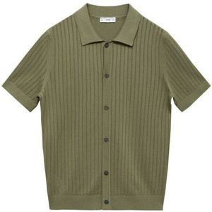 Mango Man - Casual Overhemd - Groen - Katoen