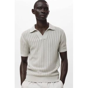 Mango Man - Regular Polo - Lichtgrijs - Katoen - Korte Mouwen