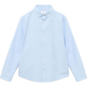 Mango Kids - Overhemd - Lichtblauw - 100% Katoen - Oxford-stijl