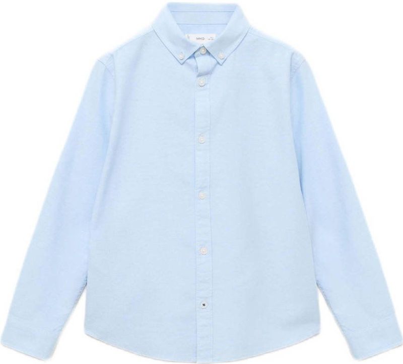 Mango Kids - Overhemd - Lichtblauw - 100% Katoen - Oxford-stijl