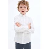 Mango Kids - Overhemd - Wit - Lange Mouwen - 100% Katoen