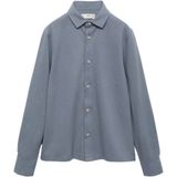 Mango Kids - Overhemd - Blauw - 100% Katoen - Lange Mouwen