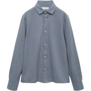 Mango Kids - Overhemd - Blauw - 100% Katoen - Lange Mouwen