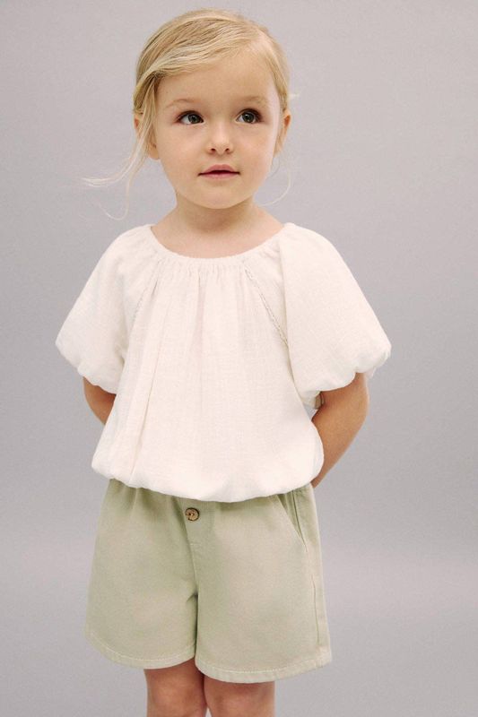 Mango Kids - Denim Short - Blauw - 100% Katoen