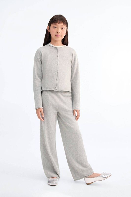 MANGO KIDS - EMMA - Gebreid Vest - Grijs Gemêleerd