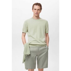 Mango Man - T-shirt - Lichtgroen - Fijn Gebreid