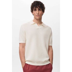 Mango Man - Polo - Ecru - Rechtvallend - Korte Mouwen