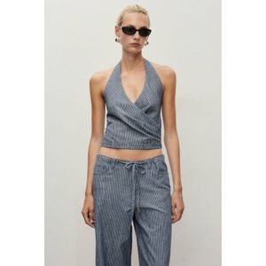 Mango - Cropped Top - Blauw