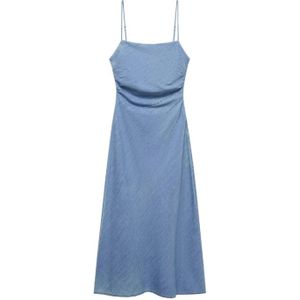 Mango - Zomerjurk - Bleached Denim - Spaghettibandjes - Vierkante Hals