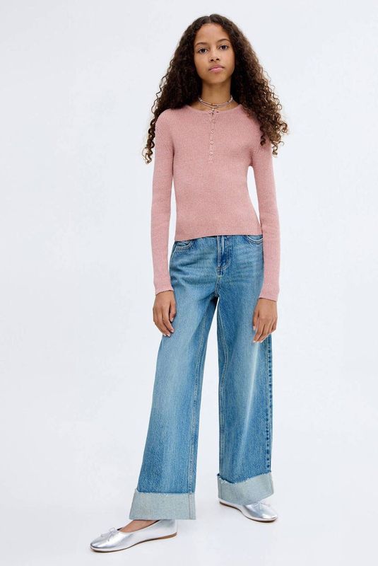 Mango Kids - Gebreide Trui - Roze - Fijn Gebreid