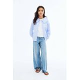 Jeans - Effen - Denim - Light Washed - Wide Leg