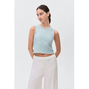 MANGO TEEN - Mouwloze Top - Crinkle Cotton - Zacht en Luchtig