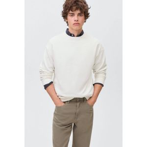 MANGO TEEN - Sweater - Wit - 100% Katoen - Ronde Hals - Lange Mouwen