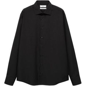Mango Man - Overhemd - Zwart - Slim Fit - Lange Mouwen