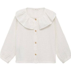 Mango Kids - Blouse - Wit - Broderie
