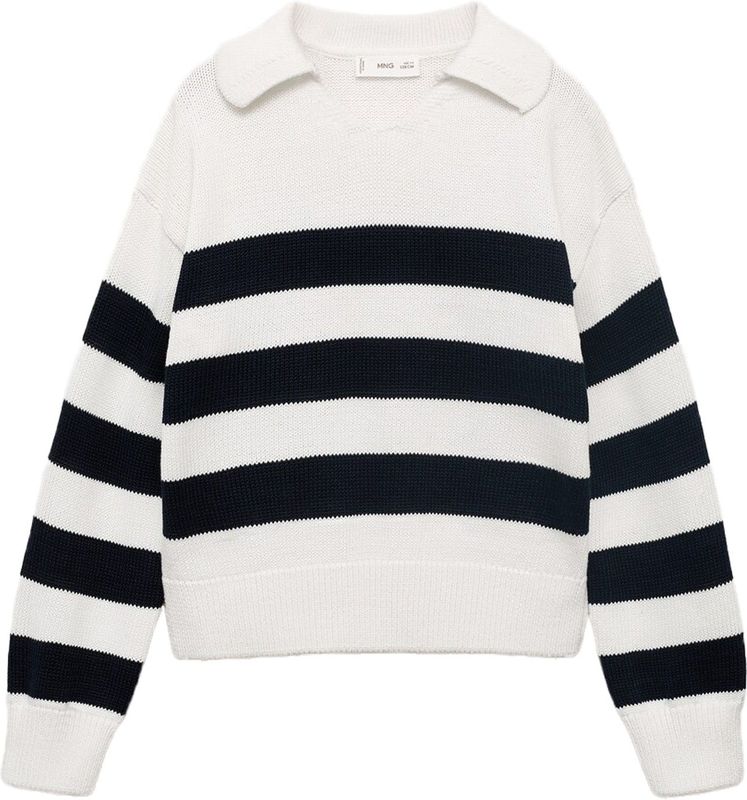 MANGO KIDS - SABRINA - Gebreide Trui - Zwart / Offwhite - Lange Mouw