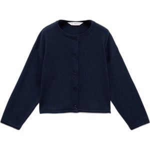 Mango Kids - Vest - Zacht Gebreid Katoen en Acryl - Ronde Hals - Knoopsluiting