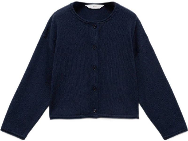 Mango Kids - Vest - Zacht Gebreid Katoen en Acryl - Ronde Hals - Knoopsluiting