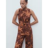 MANGO - Jumpsuit 'LANA' - Bruin - 7/8 Lengte - Mouwloos