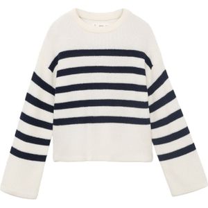 MANGO KIDS - SASHA - Gebreide Trui - Zwart / Offwhite - Lange Mouw