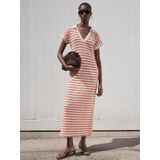 Mango - Maxi Jurk - Rood - Katoen - Korte Mouwen