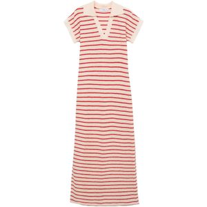 Mango - Maxi Jurk - Rood - Katoen - Korte Mouwen