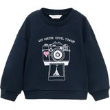MANGO KIDS - FOTO - Sweatshirt - Navy - Rosa - Wit