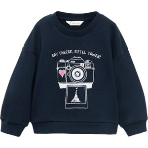 MANGO KIDS - FOTO - Sweatshirt - Navy - Rosa - Wit
