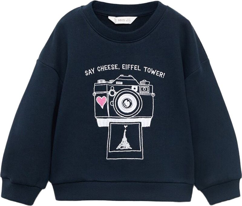 MANGO KIDS - FOTO - Sweatshirt - Navy - Rosa - Wit