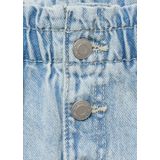 Mango Kids - Denim Rok - Korte Lengte - Paperbag Model - Met Knoopsluiting